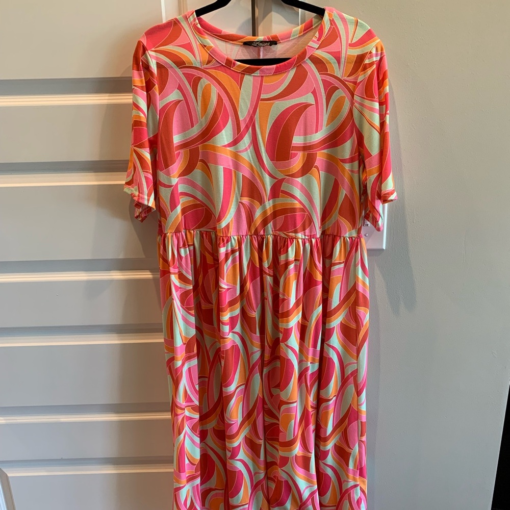 Multicolor Plus size maxi dress